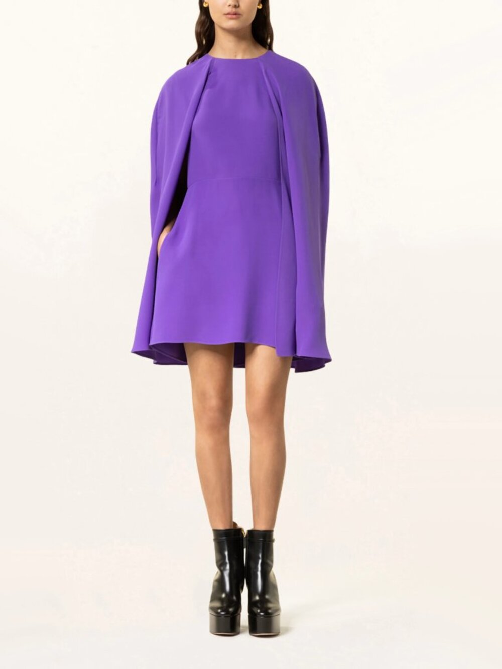 Valentino Silk Cape Dress in Purple, size 36 (fits size 0 - or even a 00!)